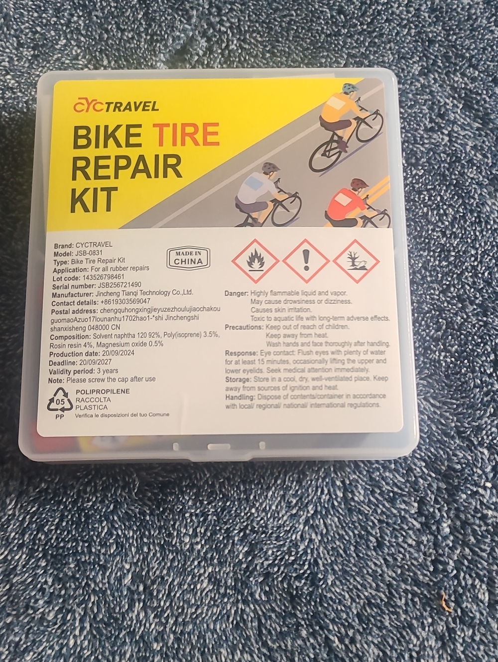 Yellow Bike Tire Repair Kit
